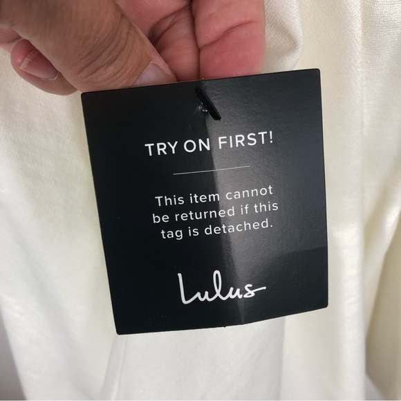 Lulus Going Steady Criss Cross Open Back Skater Ivory Mini Dress Size Medium - Picture 10 of 13